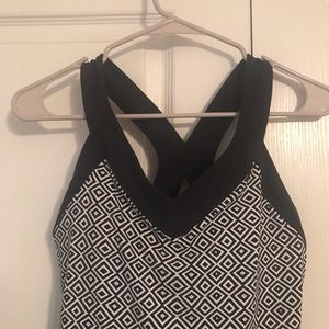 Lucy Racerback Black and White Athletic Tanktop